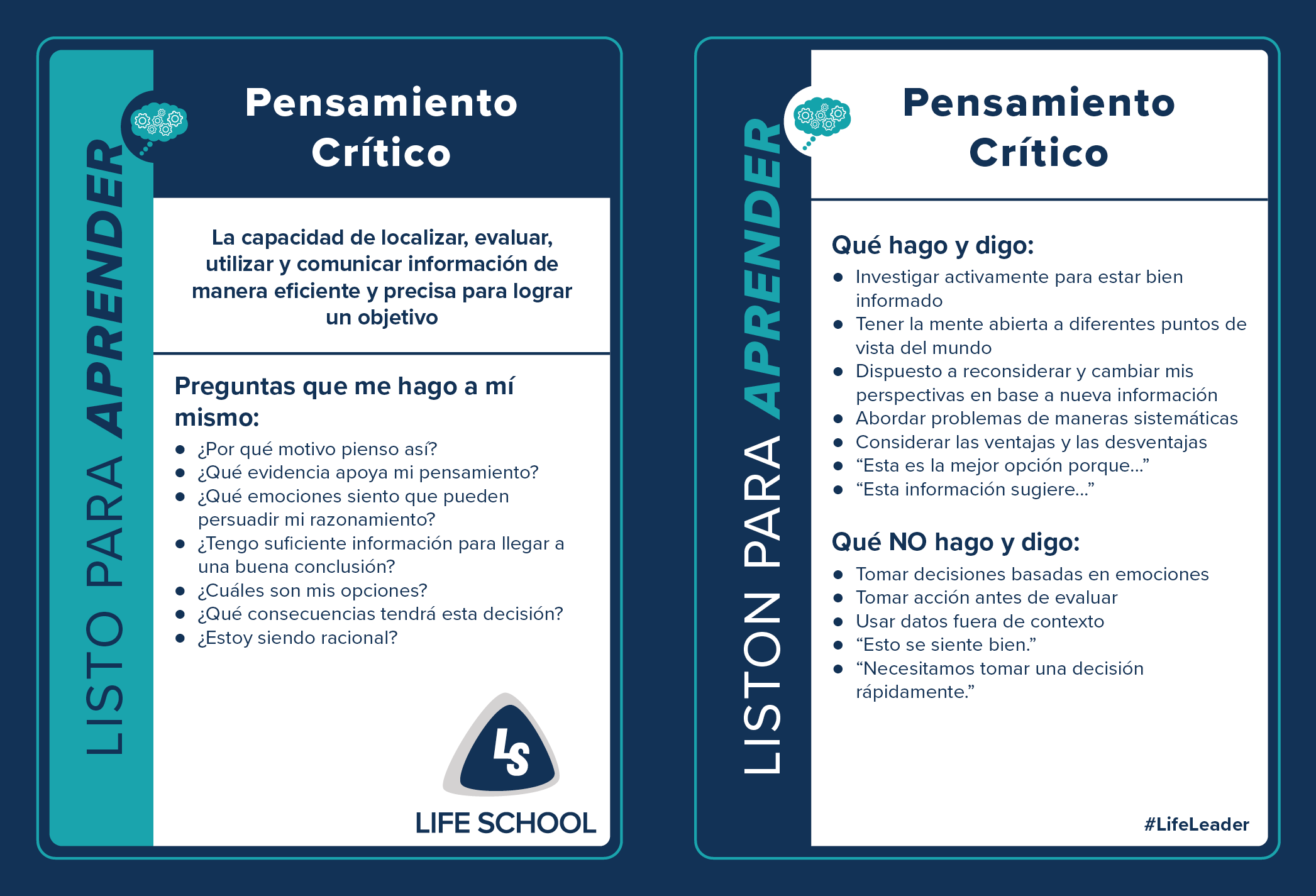 LL Action Card - Critical Thinking - Spanish